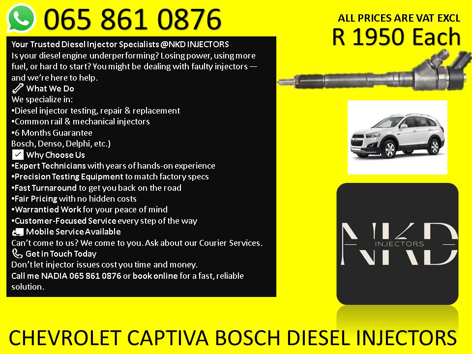 CHEVROLET CAPTIVA DIESEL INJECTORS FOR SALE - Private Seller CHEVROLET CAPTIVA DIESEL INJECTORS FOR SALE - Private Seller