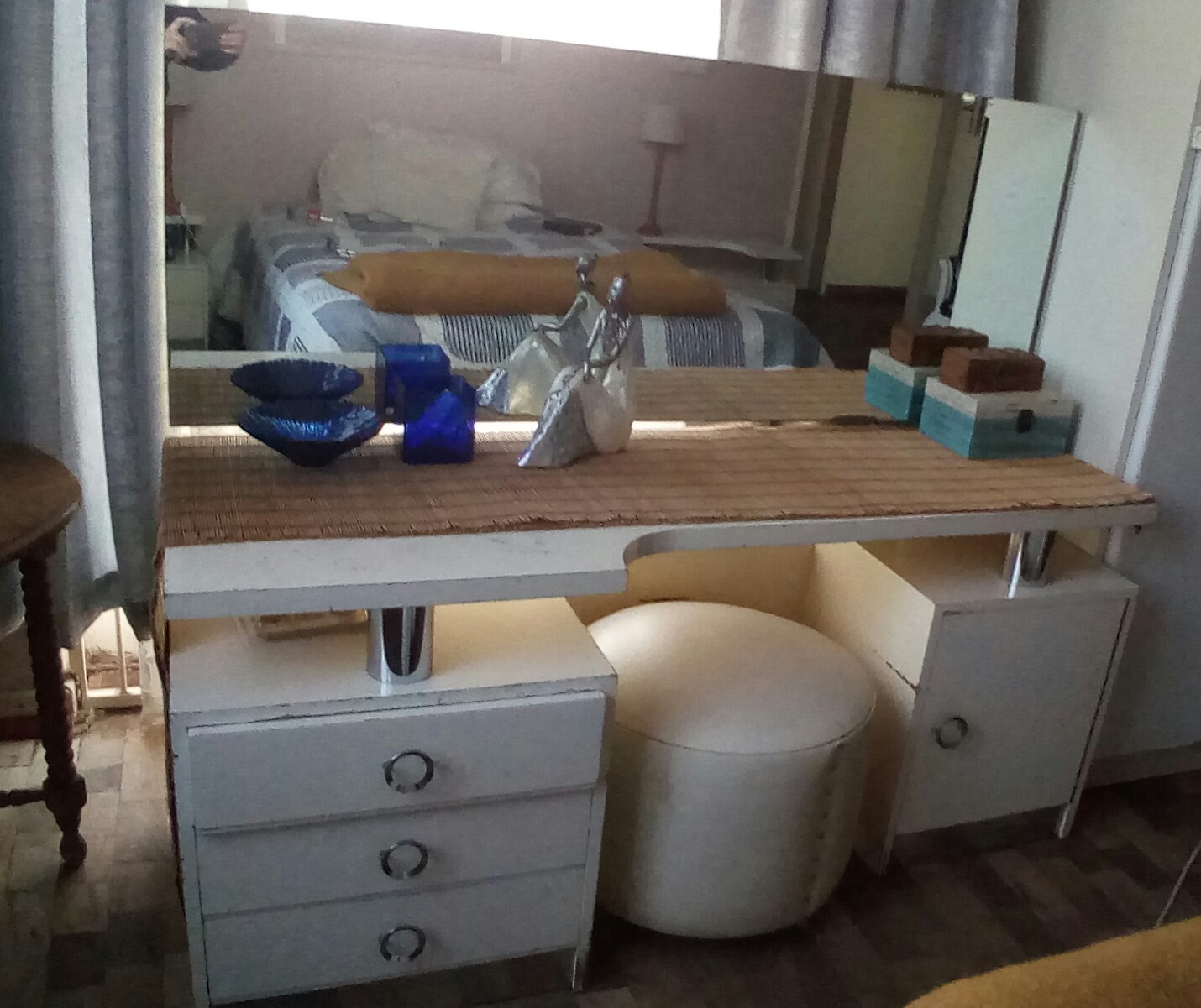 Bedroom Dressing Table Mirror Drawers Chair For Sale