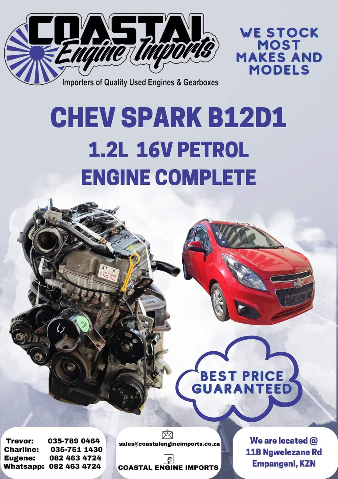 CHEVROLET SPARK 1.2 P 16V B12D1 ENGINE COMPLETE - Private Seller