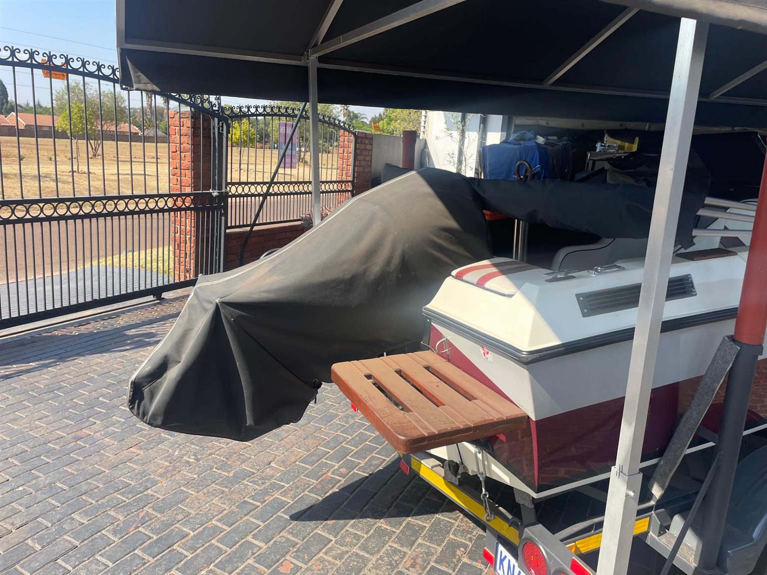 Antiqua ski boat
