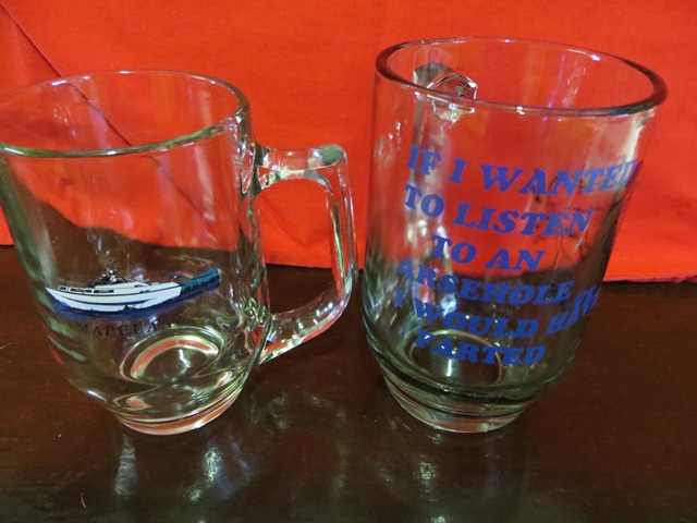 Beer mugs, Glasses and beer cans