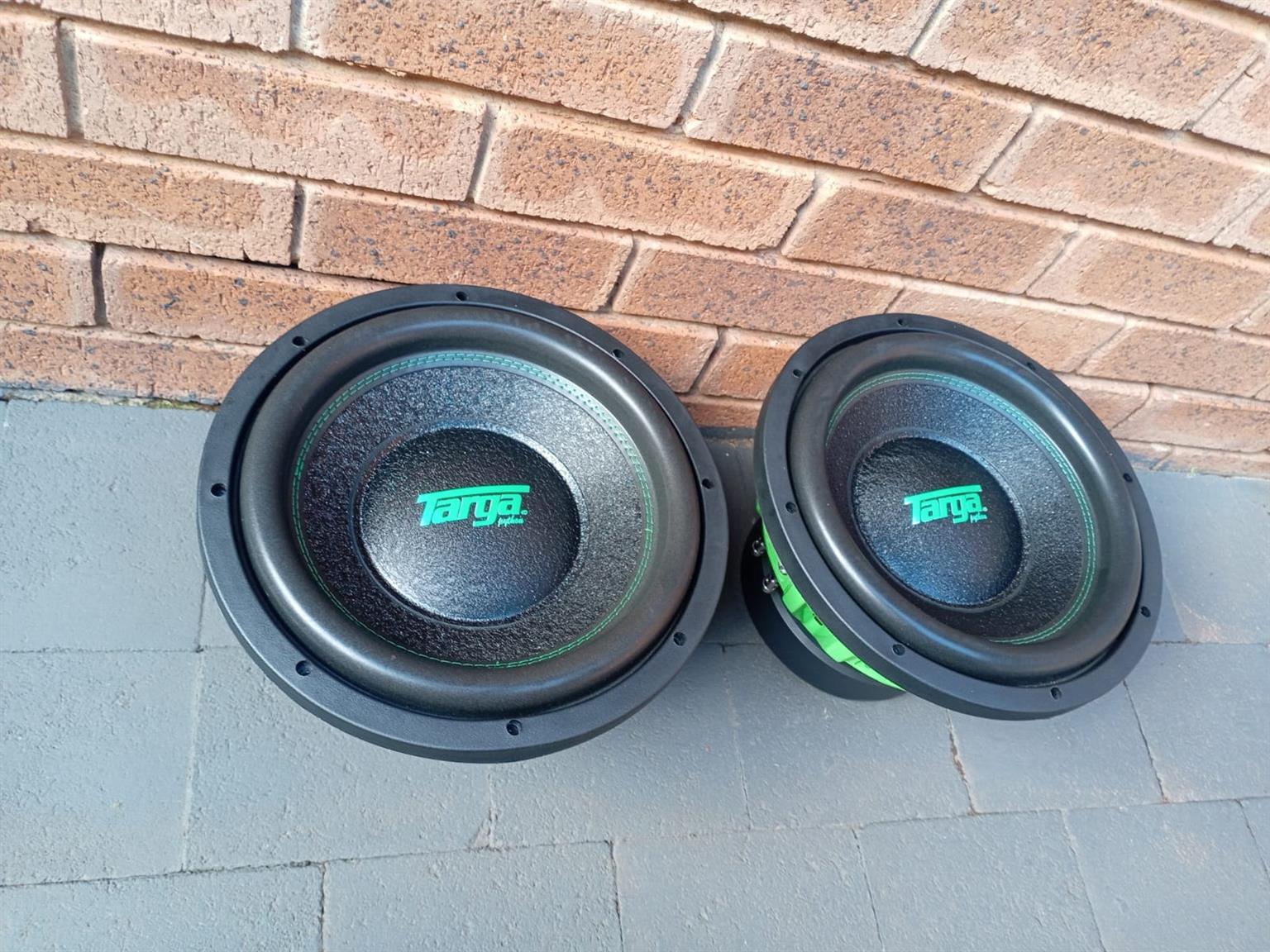 Car Audio Bass Combo 2 x Pythons Subwoofers & 34500w Targa Amplifier