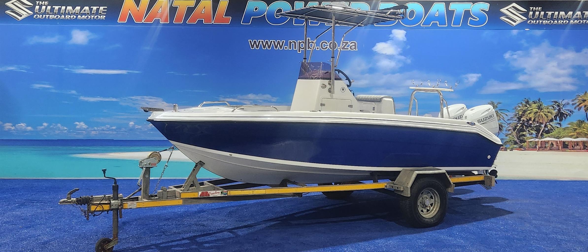 GAMEFISH 170 CC ON TRAILER 2 X 60 HP SUZUKI 4 STROKES 2021 MODEL 200 HOURS FINAN