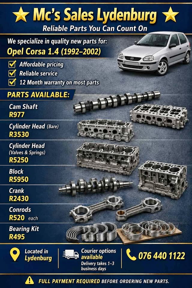 Opel Corsa: crank shaft, block,cylinder head, cam shaft - Private Seller Opel Corsa: crank shaft, block,cylinder head, cam shaft - Private Seller