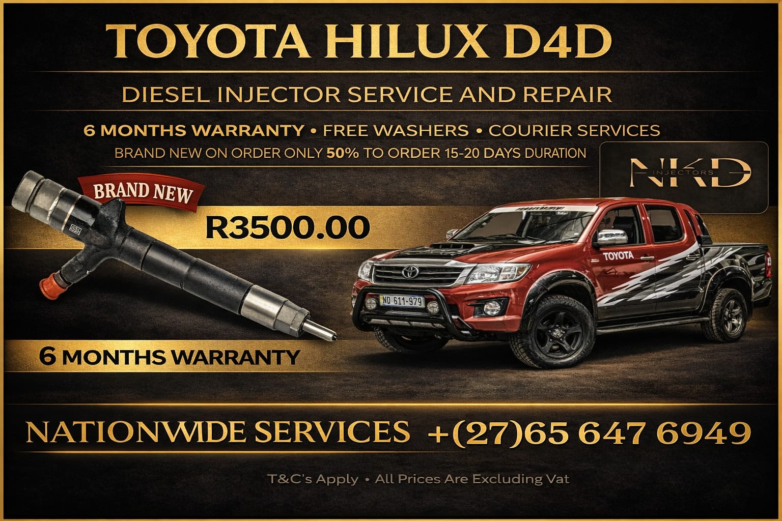 Toyota Hilux 2.5 / 3l D4D Diesel Injectors - Private Seller Toyota Hilux 2.5 / 3l D4D Diesel Injectors - Private Seller