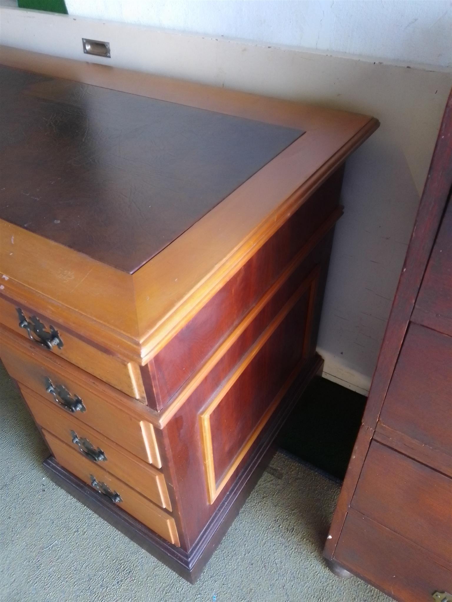 Teak wood office desk antique