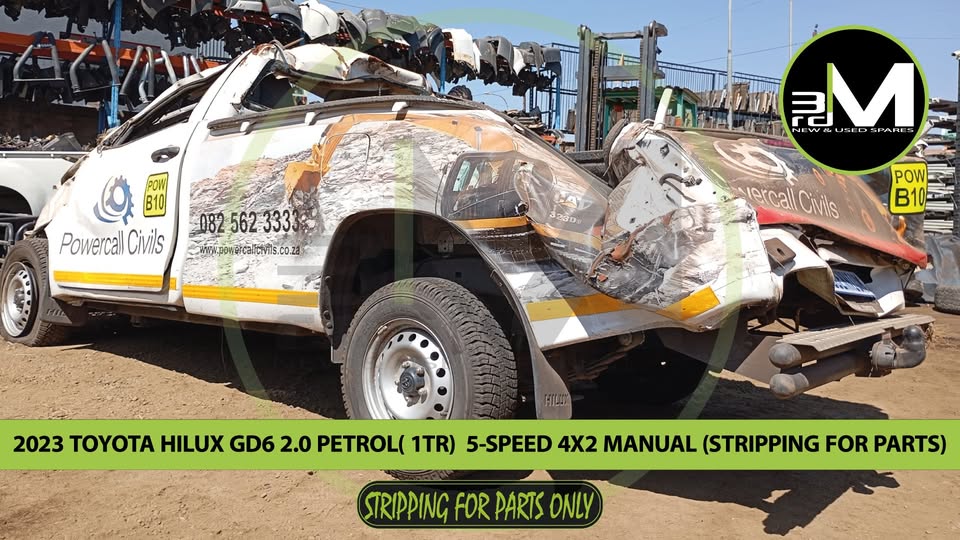 2023 TOYOTA HILUX GD6 2.0 PETROL(1TR) S/CAB 5-SPEED 4X2 MANUAL (STRIPPING FOR PARTS)