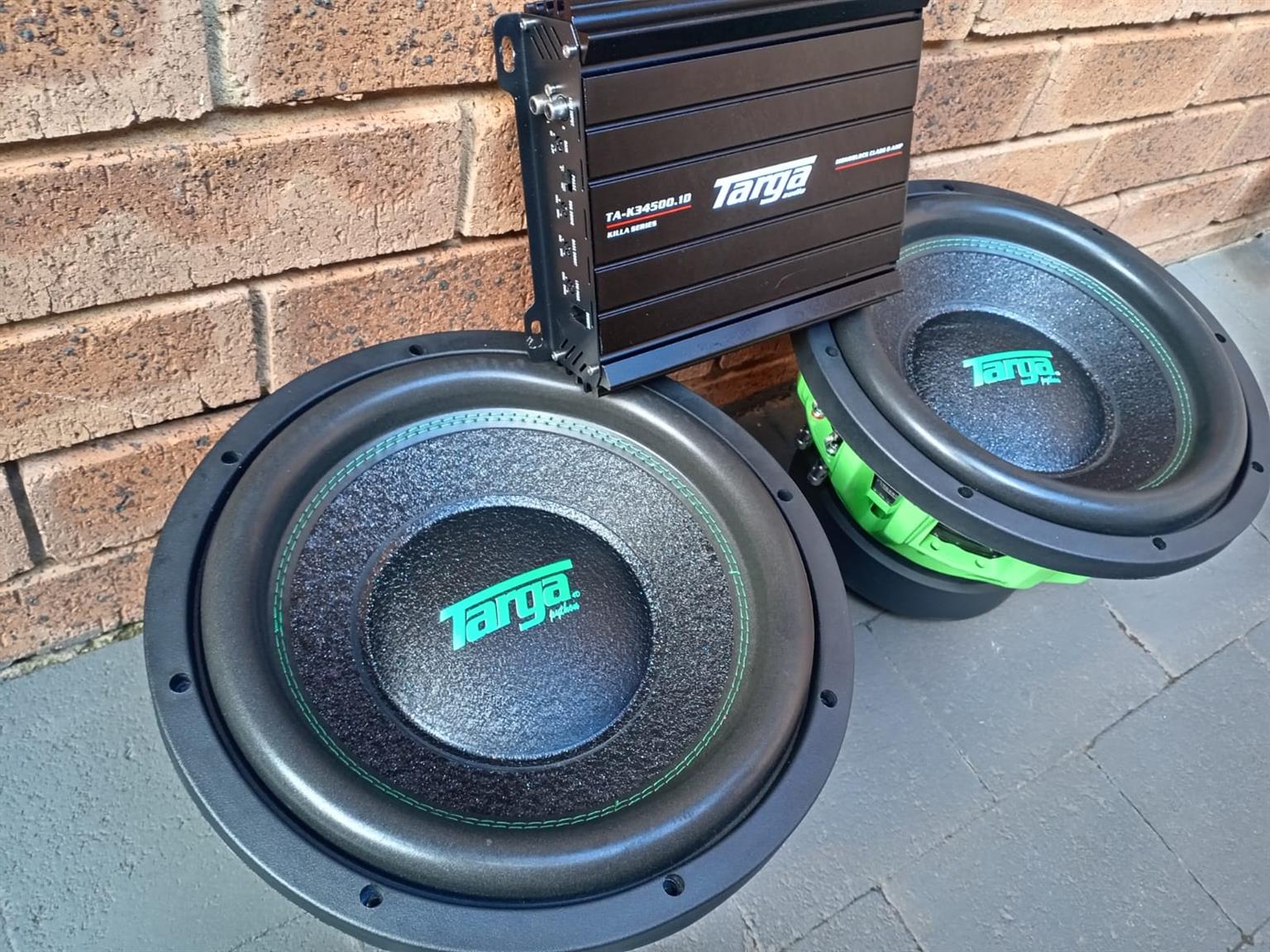 Car Audio Bass Combo 2 x Pythons Subwoofers & 34500w Targa Amplifier Car Audio Bass Combo 2 x Pythons Subwoofers & 34500w Targa Amplifier