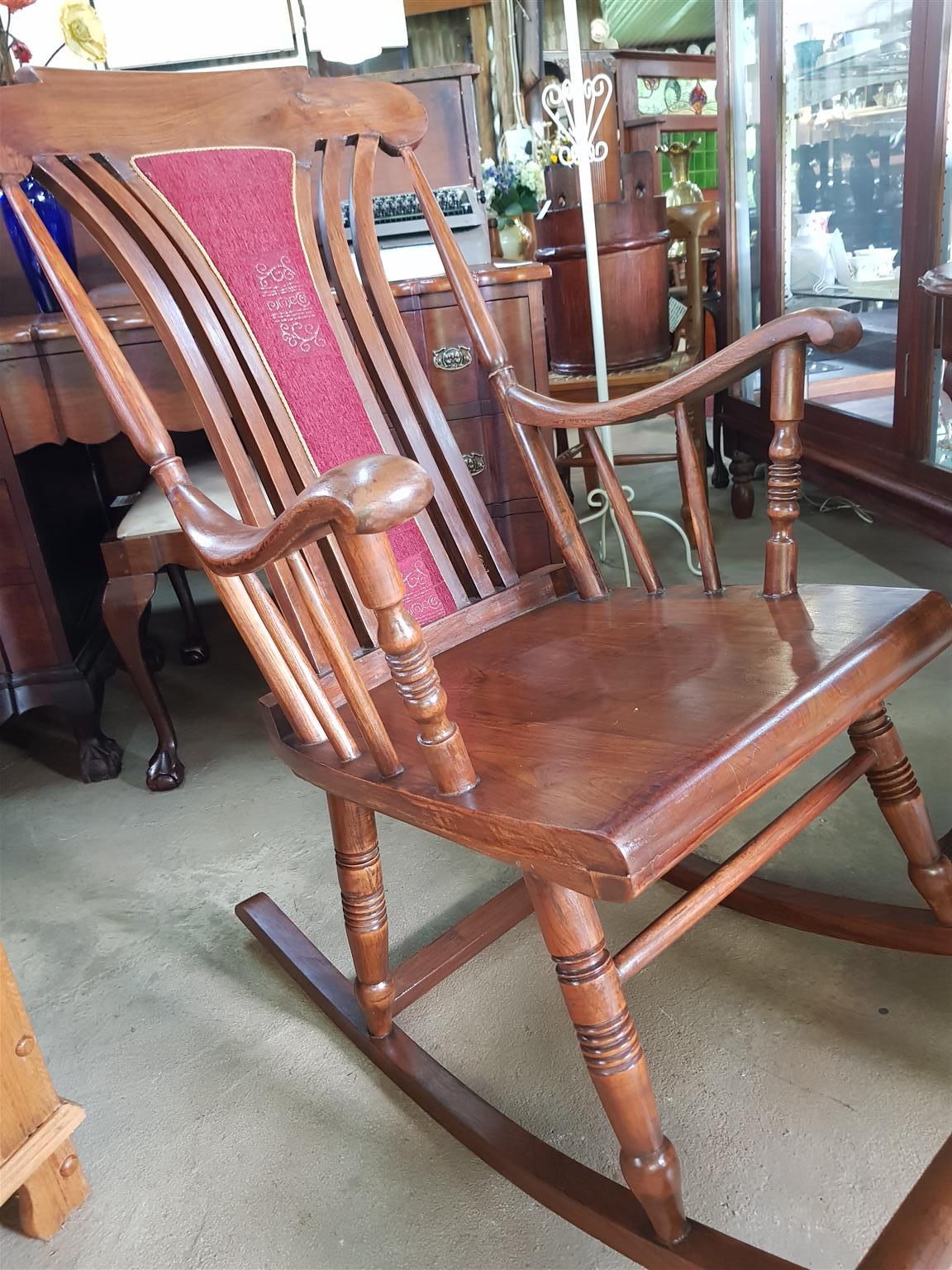 Lovely Rocking Chair of Solid Walnut ~ Circa 1910