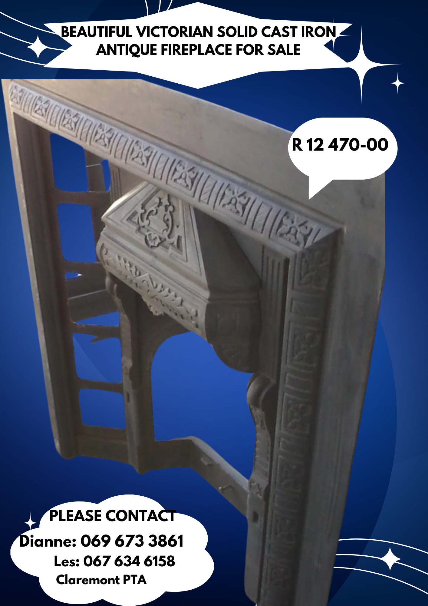 VICTORIAN SOLID CAST IRON ANTIQUE FIREPLACE VICTORIAN SOLID CAST IRON ANTIQUE FIREPLACE