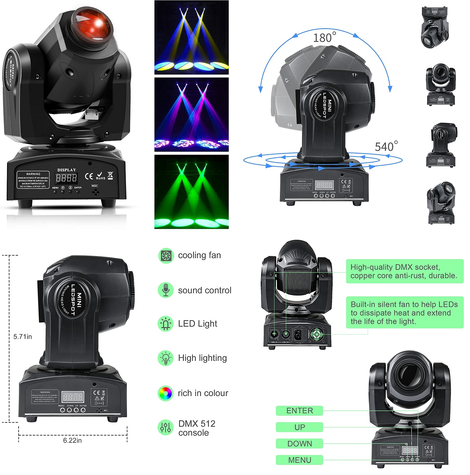 Professional Disco Moving Head GOBO Light DMX512 Stage DJ Party Light. Brand NEW