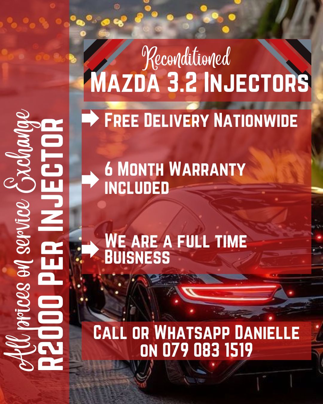 MAZDA 3.2 INJECTORS FOR SALE WITH WARRANTY INCLUDED - Private Seller MAZDA 3.2 INJECTORS FOR SALE WITH WARRANTY INCLUDED - Private Seller
