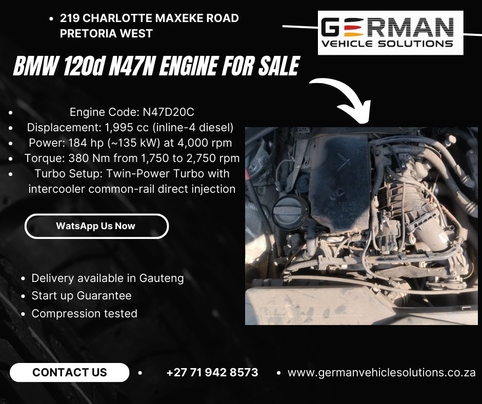 BMW 120d n47n diesel engine for sale complete - Private Seller BMW 120d n47n diesel engine for sale complete - Private Seller