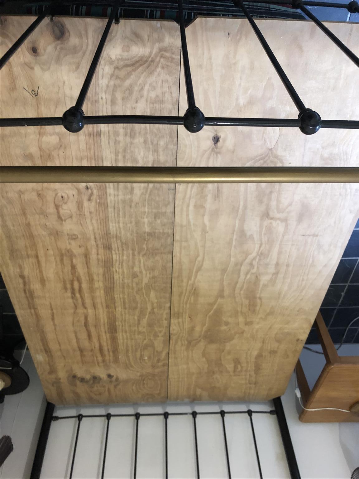 Victorian iron and brass double bed and mattress for sale