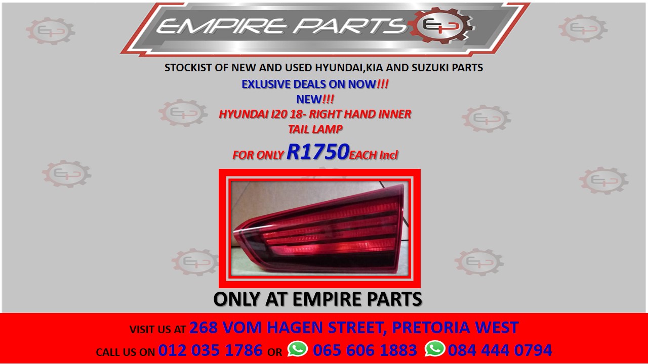 HYUNDAI I20 18- RIGHT HAND INNER TAIL LAMP - Private Seller HYUNDAI I20 18- RIGHT HAND INNER TAIL LAMP - Private Seller
