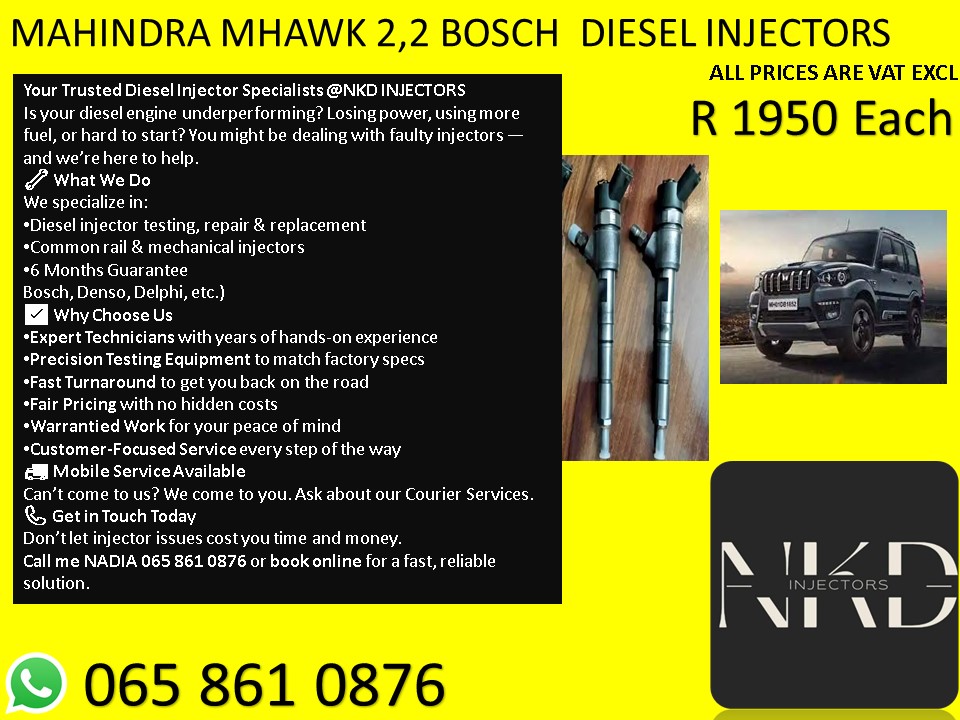 MAHINDRA DIESEL INJECTRS WE SELL ON EXCHANGE OR RECON - Private Seller MAHINDRA DIESEL INJECTRS WE SELL ON EXCHANGE OR RECON - Private Seller