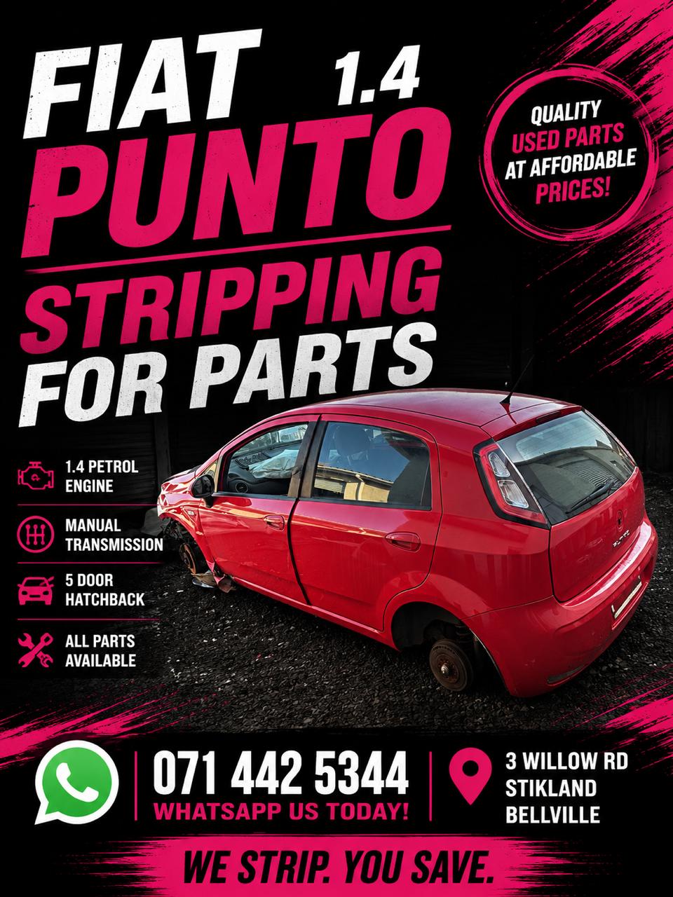 Fiat Punto 1.4 - Stripping for parts - Private Seller Fiat Punto 1.4 - Stripping for parts - Private Seller
