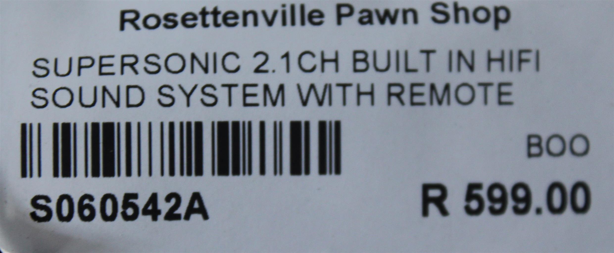 SUPERSONIC 2.1CH BUILT IN HIFI SOUND SYSTEM WITH REMOTE S060542A