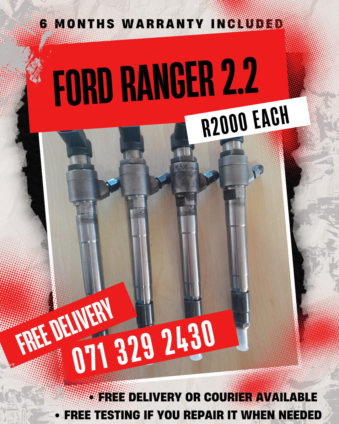 FORD RANGER 2.2 DIESEL INJECTORS FOR SALE WITH WARRANTY - Private Seller FORD RANGER 2.2 DIESEL INJECTORS FOR SALE WITH WARRANTY - Private Seller