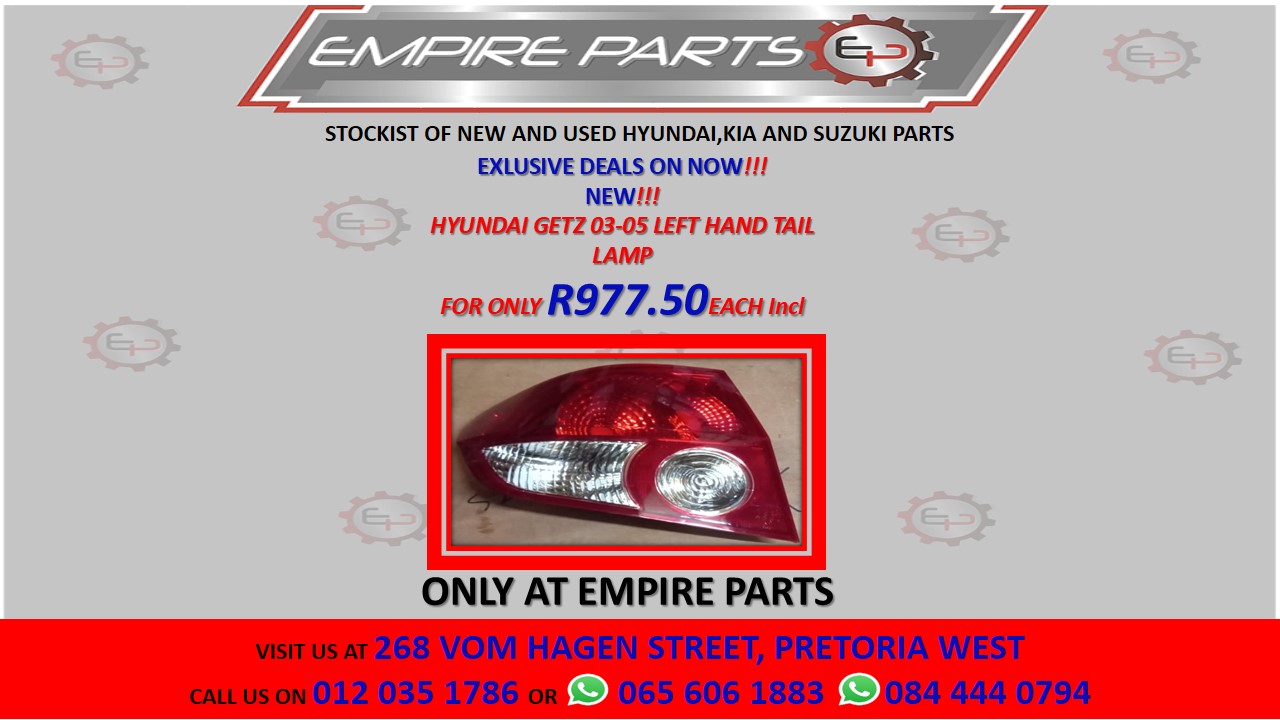 HYUNDAI GETZ 03-05 LEFT HAND TAIL LAMP - Private Seller HYUNDAI GETZ 03-05 LEFT HAND TAIL LAMP - Private Seller