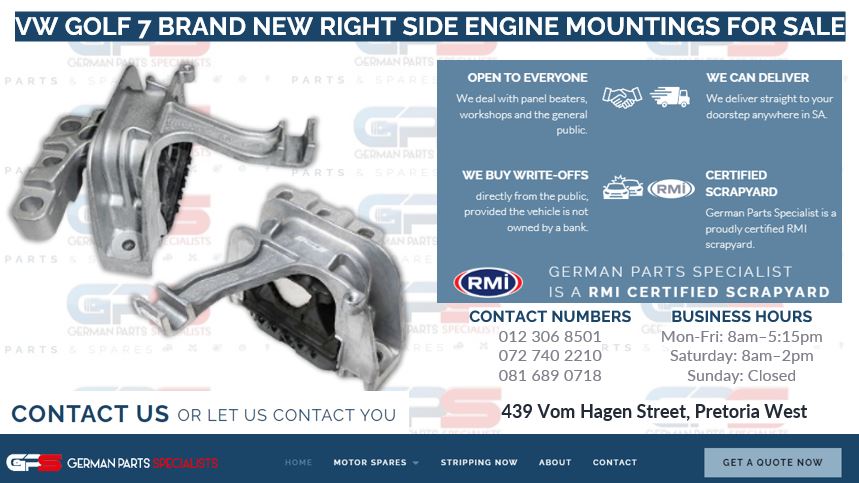 VW GOLF 7 BRAND-NEW RIGHT-SIDE ENGINE MOUNTINGS FOR SALE - Private Seller VW GOLF 7 BRAND-NEW RIGHT-SIDE ENGINE MOUNTINGS FOR SALE - Private Seller