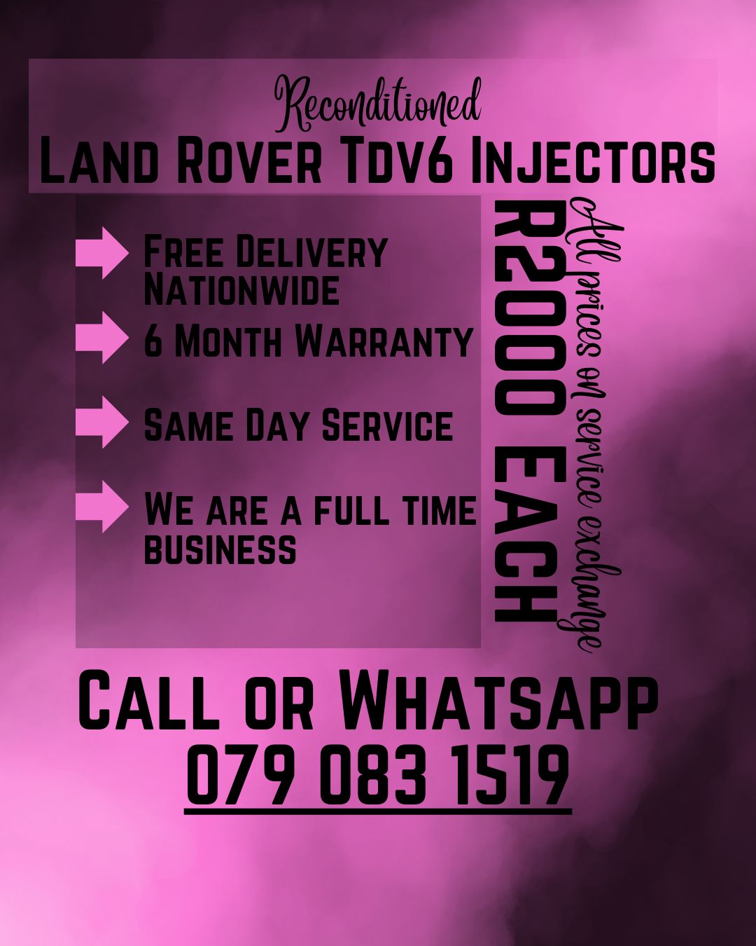 LAND ROVER TDV6 INJECTORS FOR SALE WITH WARRANTY INCLUDED - Private Seller LAND ROVER TDV6 INJECTORS FOR SALE WITH WARRANTY INCLUDED - Private Seller