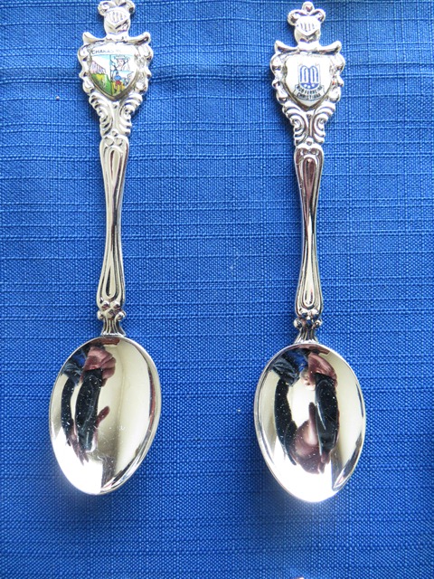 Collectible teaspoons with place names