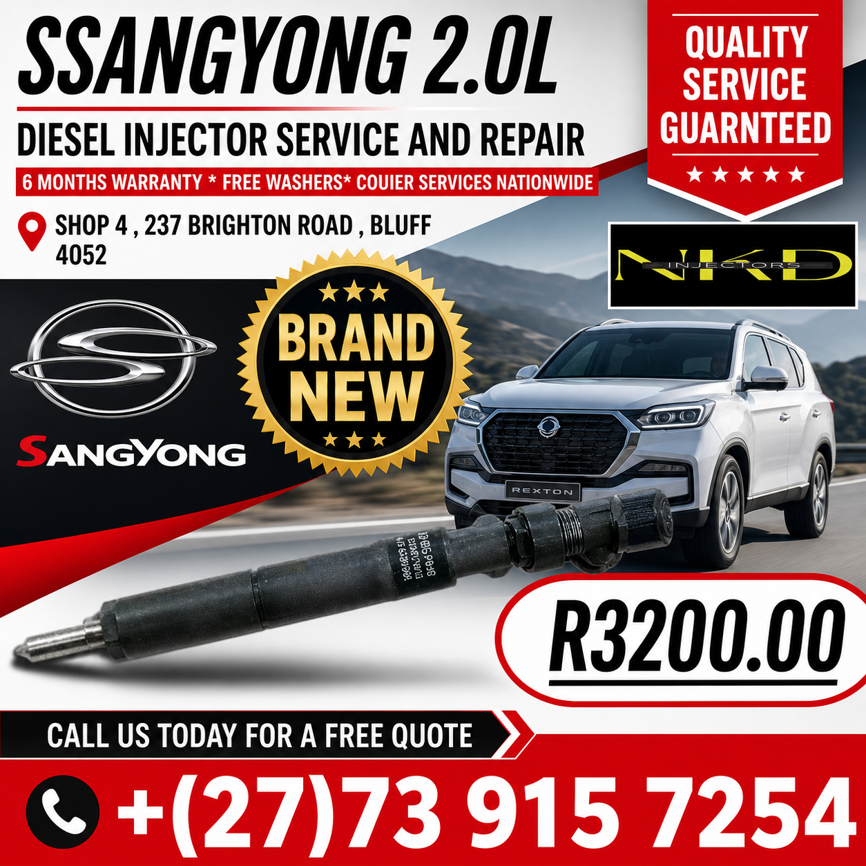 NKD PRECISION DIESEL INJECTORS SSANGYONG 2.0L(BRAND NEW) - Private Seller NKD PRECISION DIESEL INJECTORS SSANGYONG 2.0L(BRAND NEW) - Private Seller