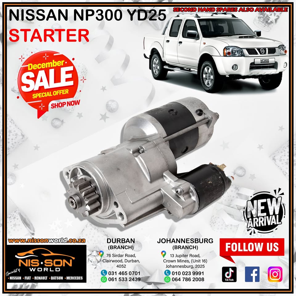 NISSAN NP300 YD25 STARTER - Private Seller