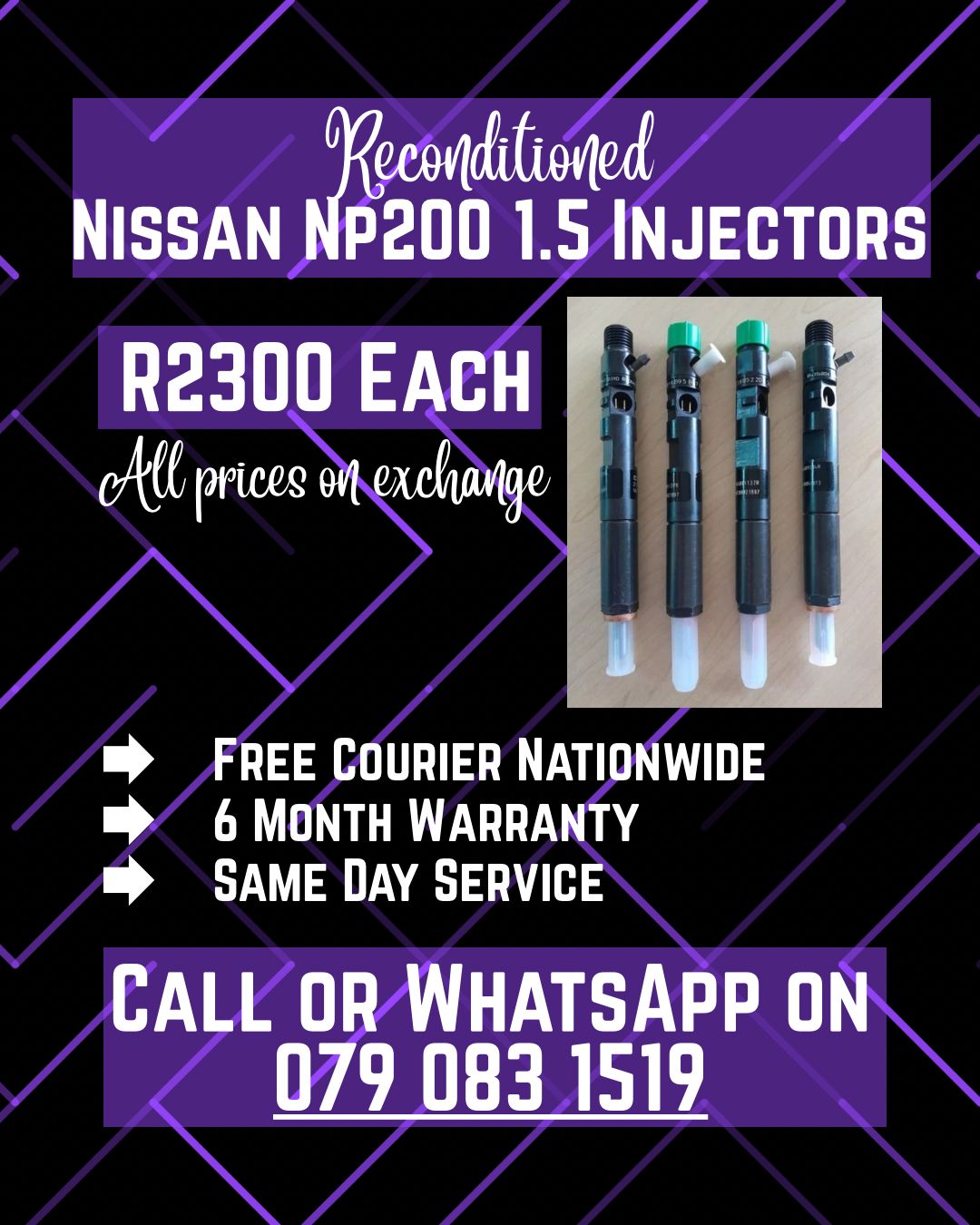 NISSAN NP200 1.5 INJECTORS FOR SALE WITH WARRANTY INCLUDED - Private Seller
