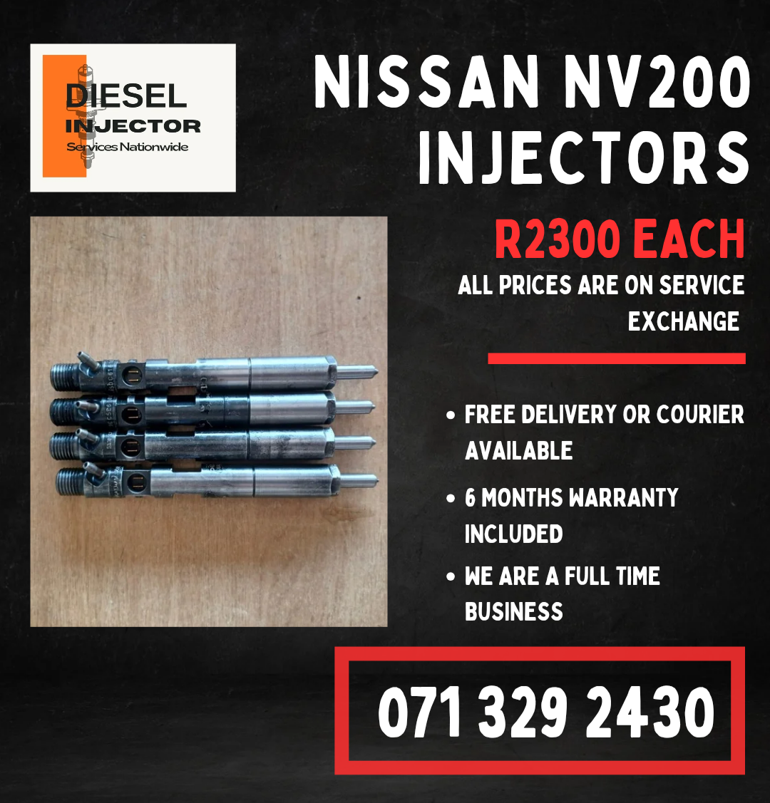 NISSAN NV200 INJECTORS FOR SALE WITH WARRANTY - Private Seller NISSAN NV200 INJECTORS FOR SALE WITH WARRANTY - Private Seller