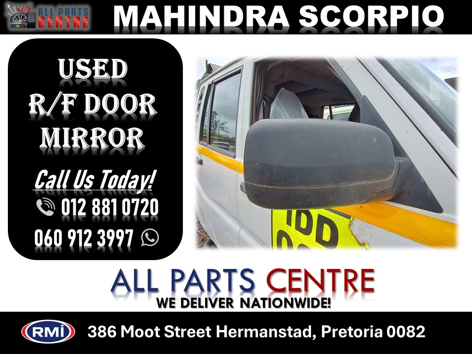 Used right front door mirror Mahindra Scorpio Mhawk for sale Used right front door mirror Mahindra Scorpio Mhawk for sale