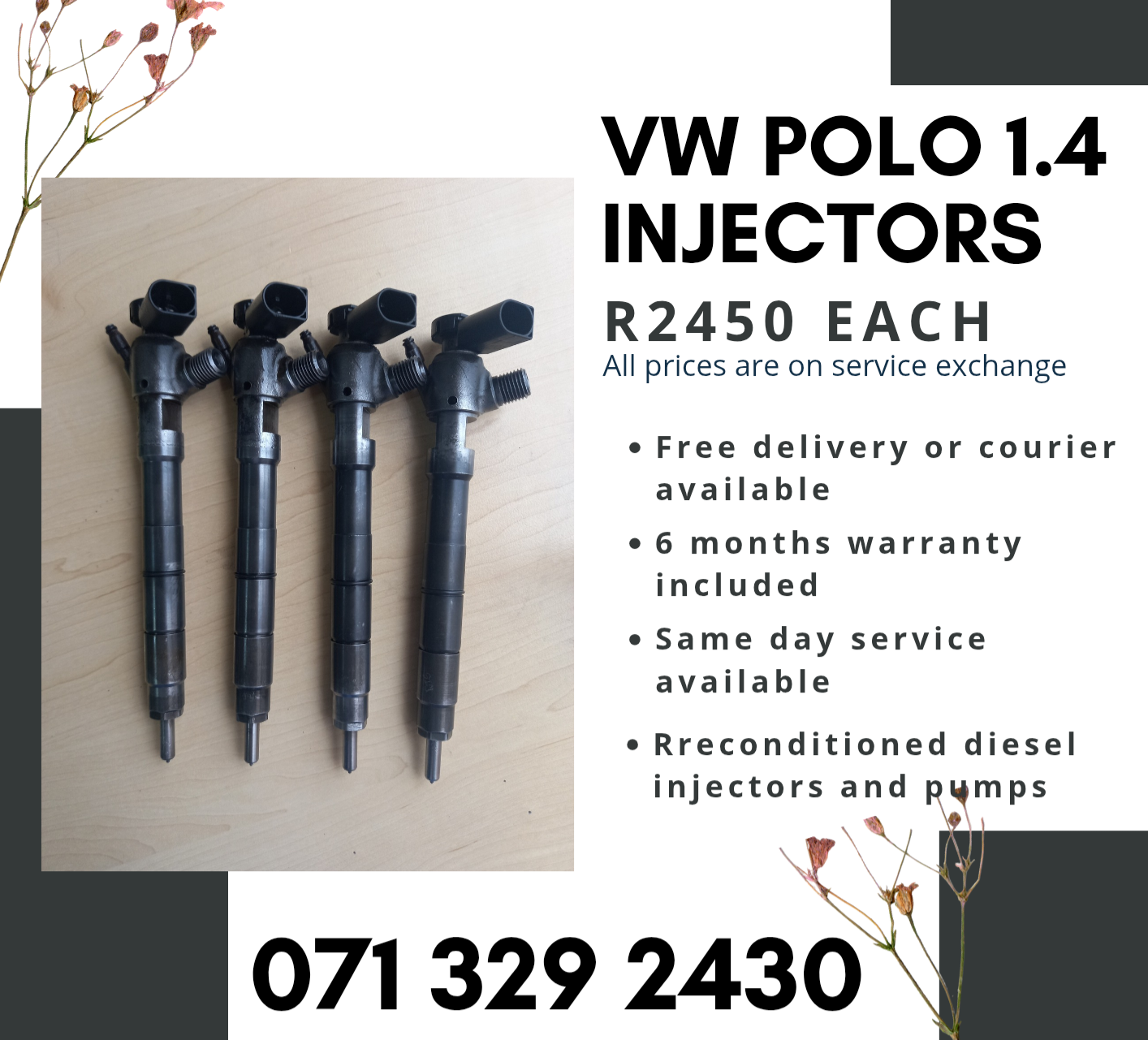 VW POLO 1.4 INJECTORS FOR SALE WITH WARRANTY INCLUDED - Private Seller VW POLO 1.4 INJECTORS FOR SALE WITH WARRANTY INCLUDED - Private Seller