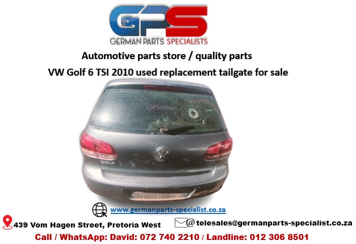 VW Golf 6 TSI 2010 used replacement tailgate for sale - Private Seller VW Golf 6 TSI 2010 used replacement tailgate for sale - Private Seller