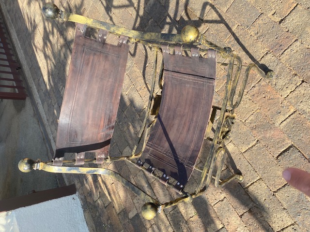 Chair wrought iron & leather quality