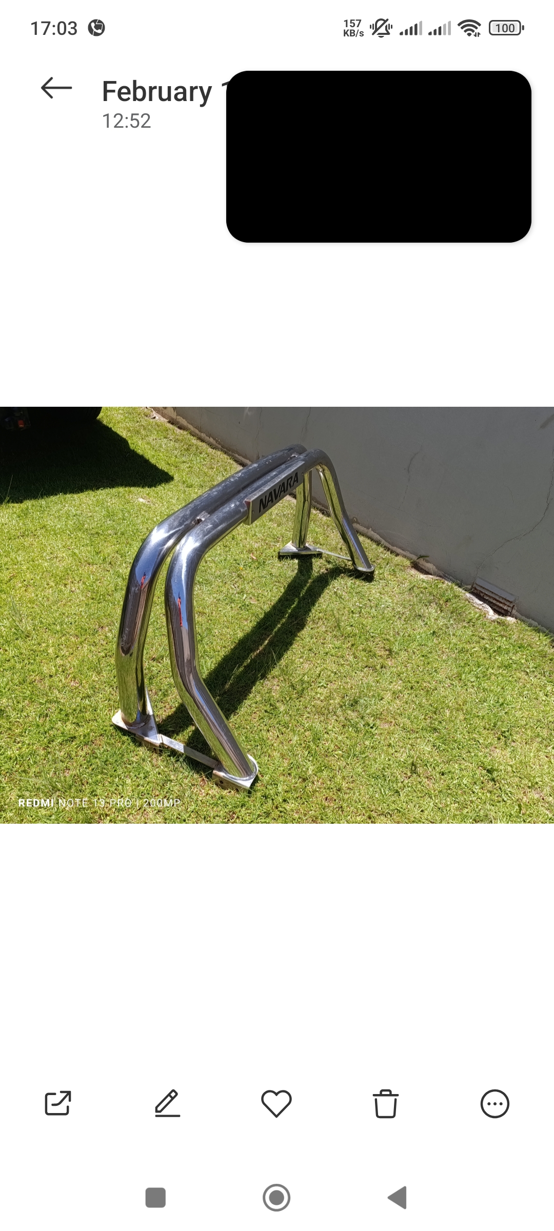 Nissan Navara D40 Chrome Rollbar - Private Seller