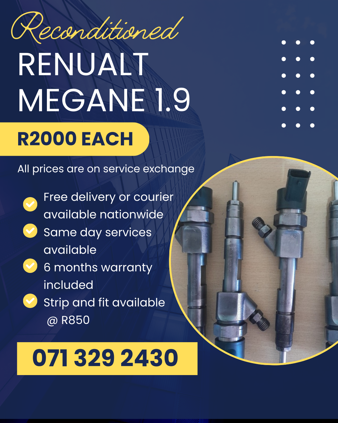 RENUALT MEGANE 1.9 INJECTORS FOR SALE WITH WARRANTY - Private Seller