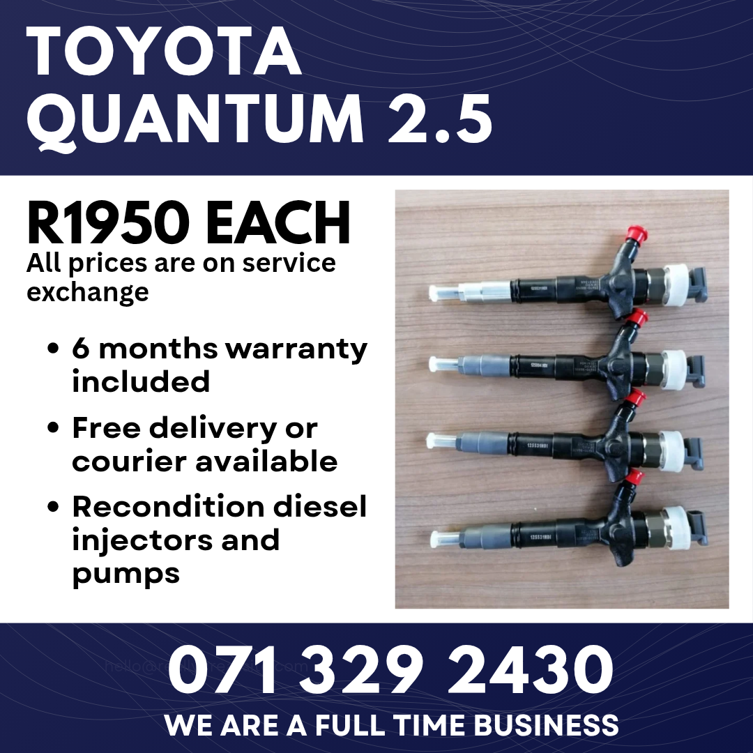 TOYOTA QUANTUM 2.5 INJECTORS FOR SALE WITH WARRANTY INCLUDED - Private Seller TOYOTA QUANTUM 2.5 INJECTORS FOR SALE WITH WARRANTY INCLUDED - Private Seller