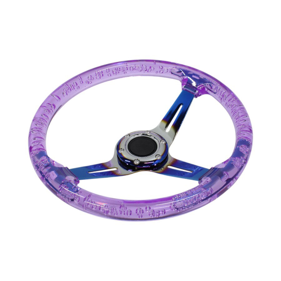 GripForge Resin Gel Design Concave Sports Steering Wheel – 14″ (purple)
