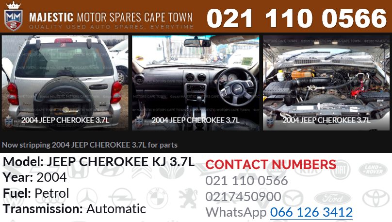 Now stripping 2004 JEEP CHEROKEE KJ 3.7L for parts - Private Seller Now stripping 2004 JEEP CHEROKEE KJ 3.7L for parts - Private Seller