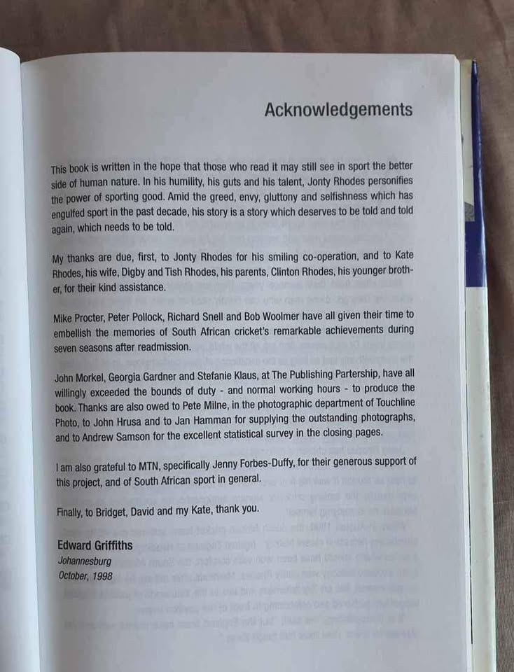Jonty Rhodes cricket biography