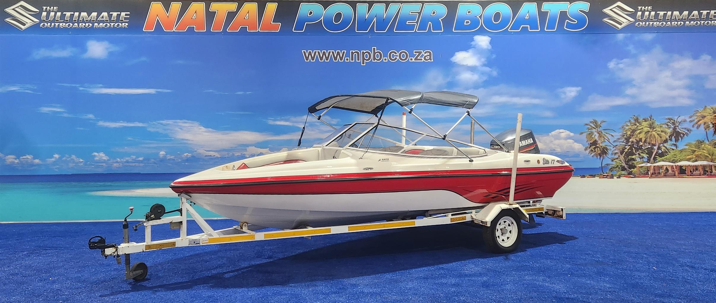 RAVEN ELITE 17 FT ON TRAILER 130 HP YAMAHA 2 STROKE