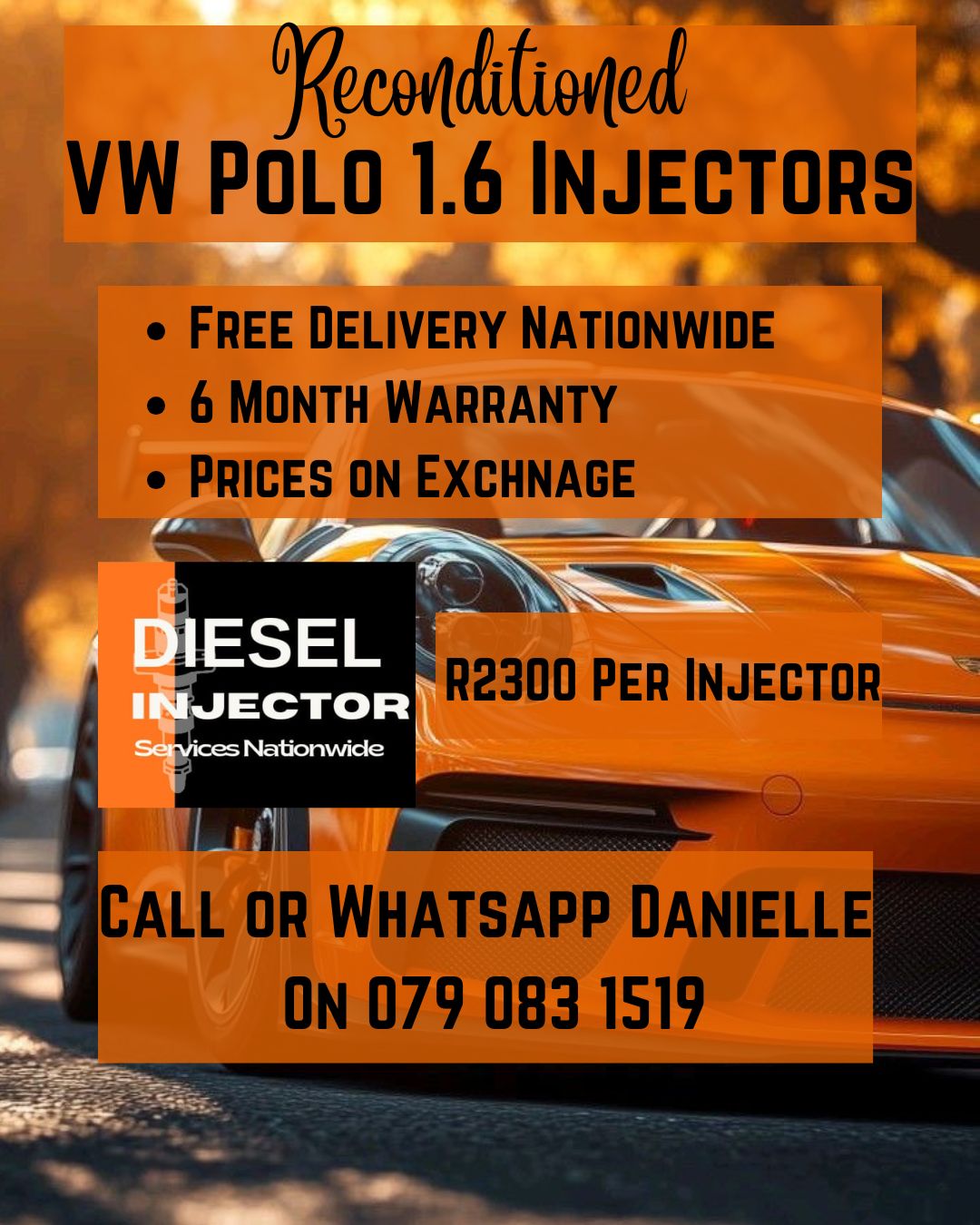VW POLO 1.6 INJECTORS FOR SALE WITH WARRANTY INCLUDED - Private Seller VW POLO 1.6 INJECTORS FOR SALE WITH WARRANTY INCLUDED - Private Seller