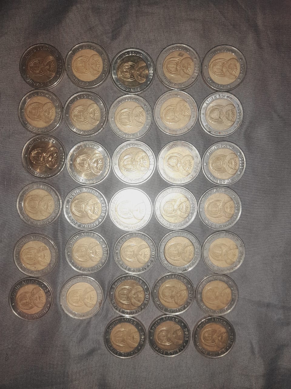 204 Coins Mandela R5 coins and Mandela old coins