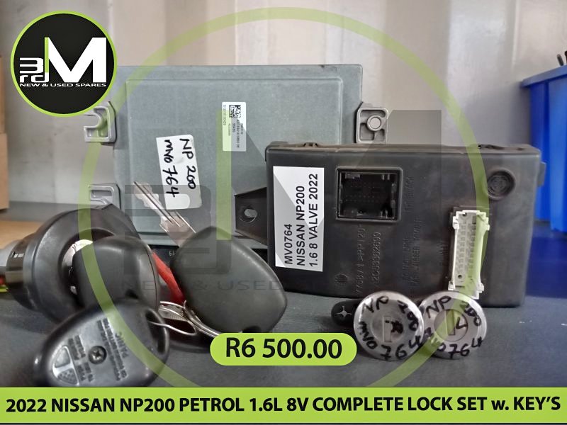 2022 NISSAN NP200 PETROL 1.6L 8V COMPLETE LOCK SET w. KEY’S MV0764