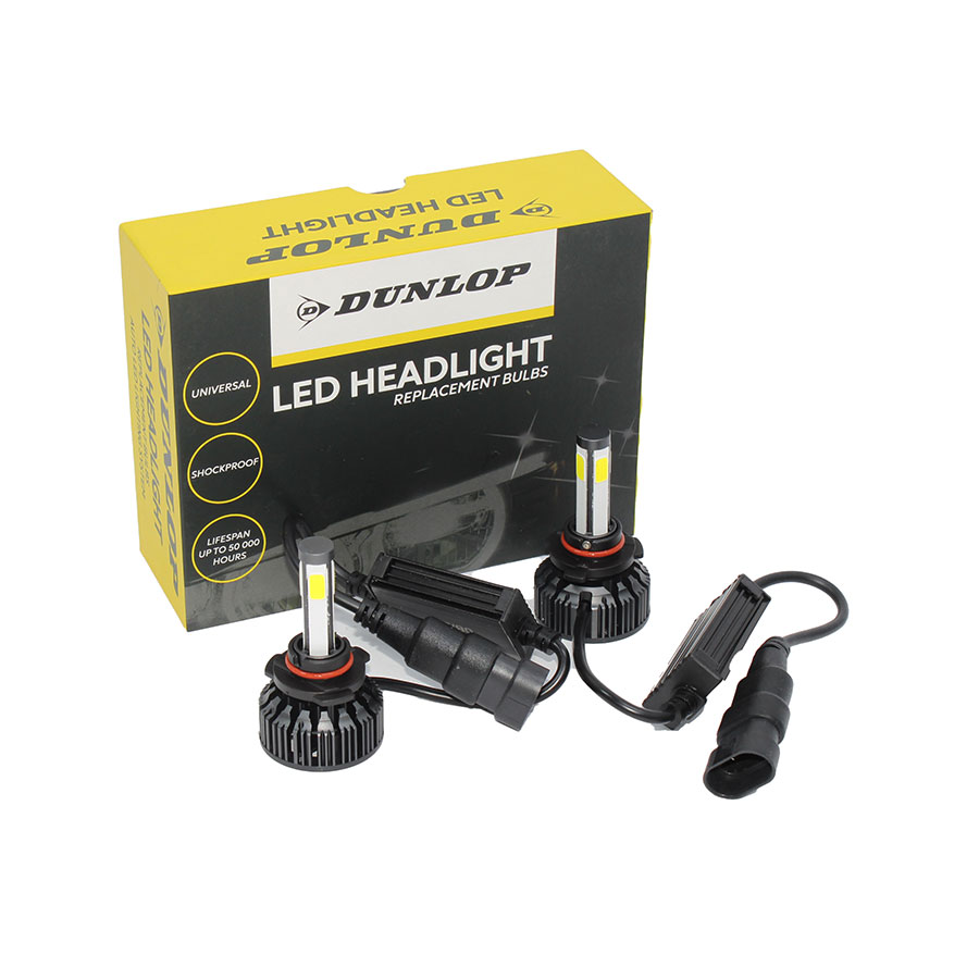 H13 Dunlop LED Headlight Bulbs – 6000k/36watt with Cancellor (pair)