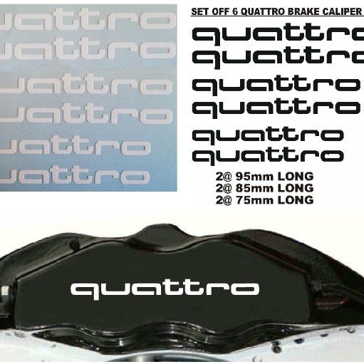 Audi Quattro brake caliper decals stickers sets - Private Seller