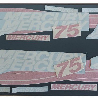 Mercury 75 Outboard motor stickers decals