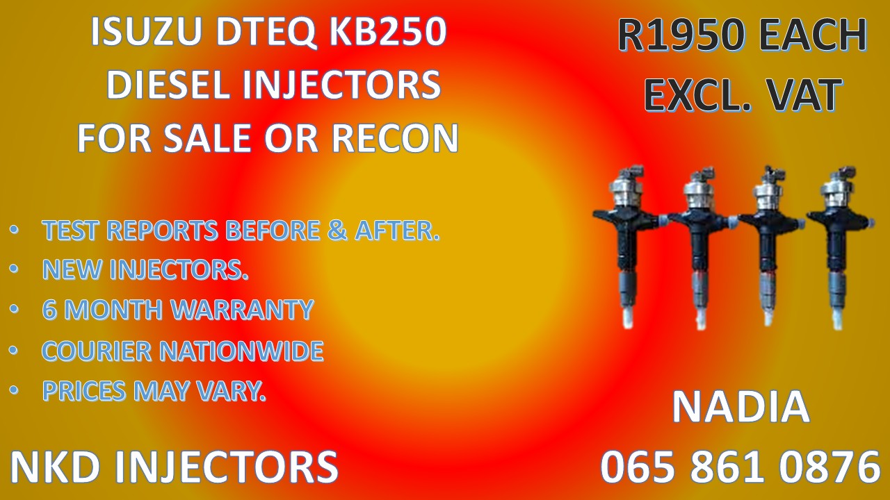 DIESEL INJECTORS FOR SALE FOR ISUZU DTEQ KB250 TESTED WITH RAPPORT - Private Seller DIESEL INJECTORS FOR SALE FOR ISUZU DTEQ KB250 TESTED WITH RAPPORT - Private Seller