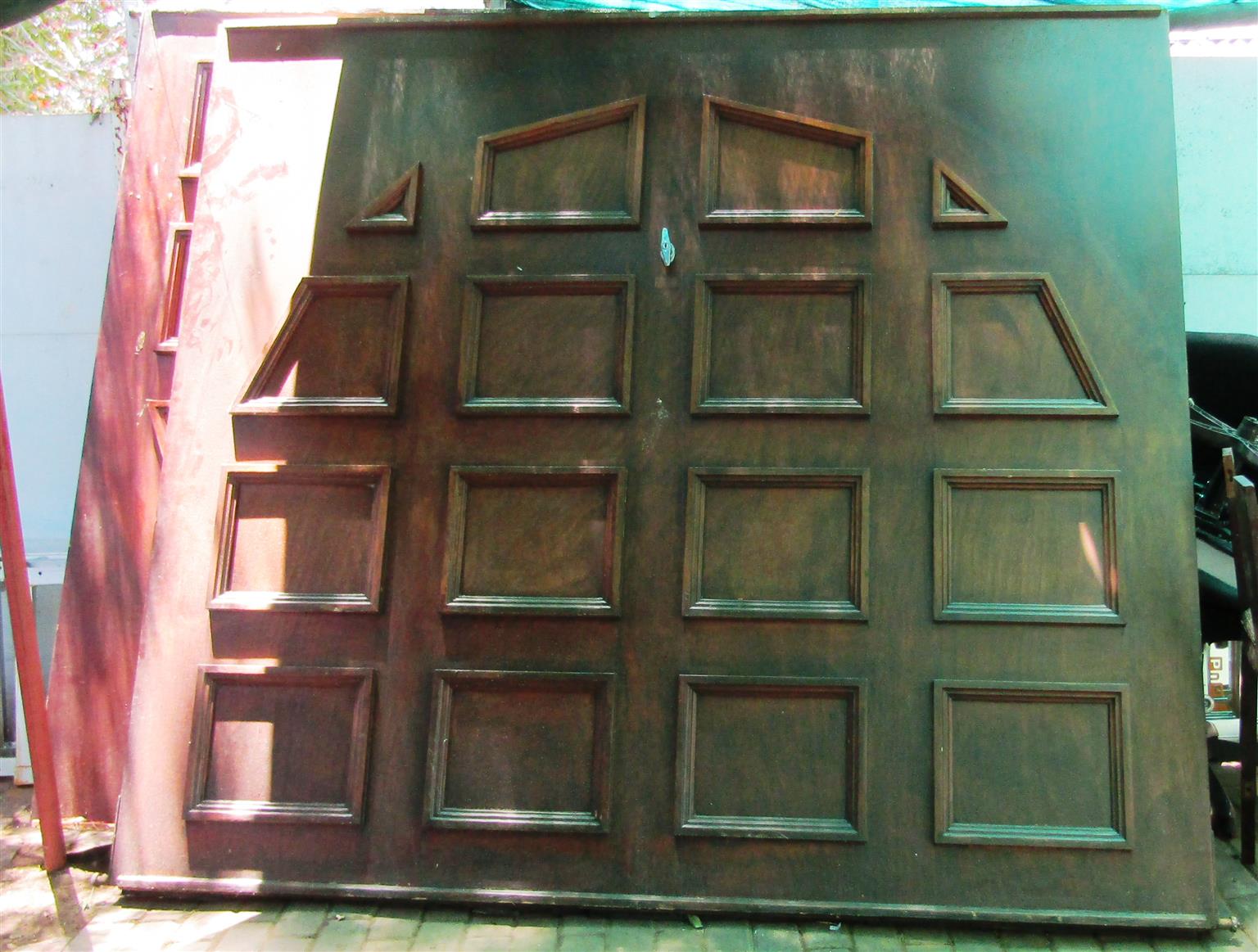 2 X One Piece Wooden Garage Doors W 2435mm H 2180mm T 95mm Junk Mail